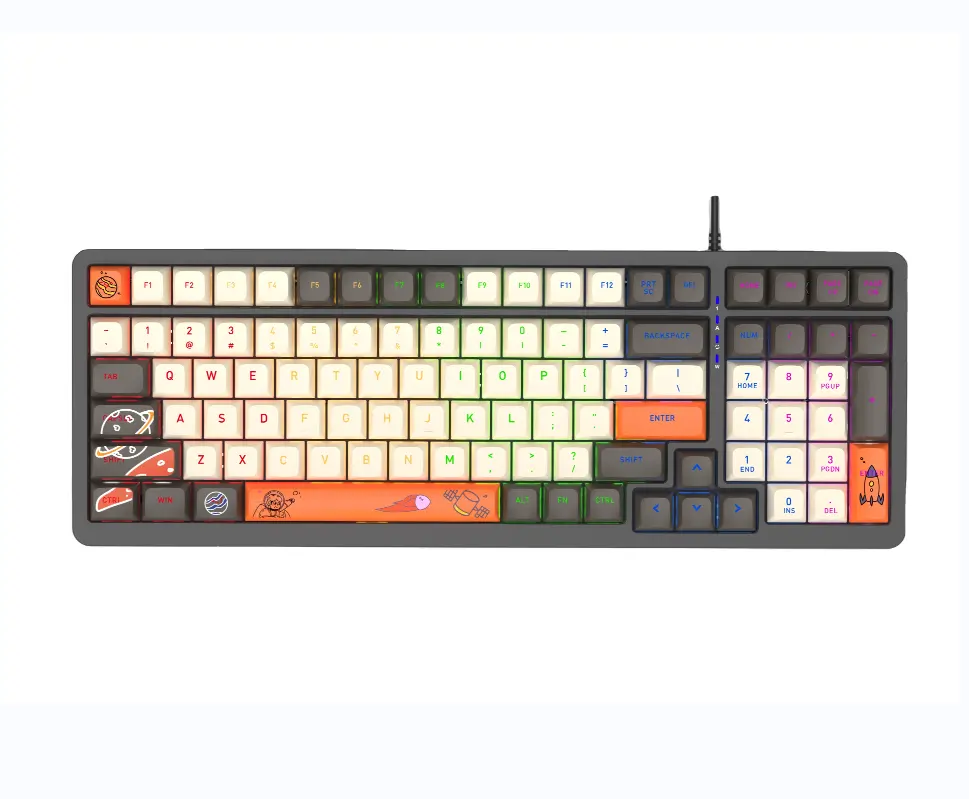 Teclado mecánico para juegos con cable USB retroiluminado RGB de alta calidad para tableta, computadora portátil