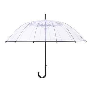 定制标志私人标签伞防风高尔夫聚氯乙烯全印花圆顶雨直透明透明伞 - Product Image 1