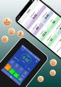 צג איכות אוויר מקורה חכם עם יישום tuya ו-wifi עבור co2 tvore hcho pm1, pm2.5. Pm10, גלאי פורמלדהיד iaq - Product Image 4