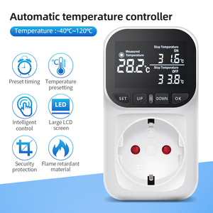 Digital LCD Screen <strong>Temperature</strong> Controller EU Plug Thermostat <strong>Timer</strong> Switch Socket for Refrigerator - Product Image 4