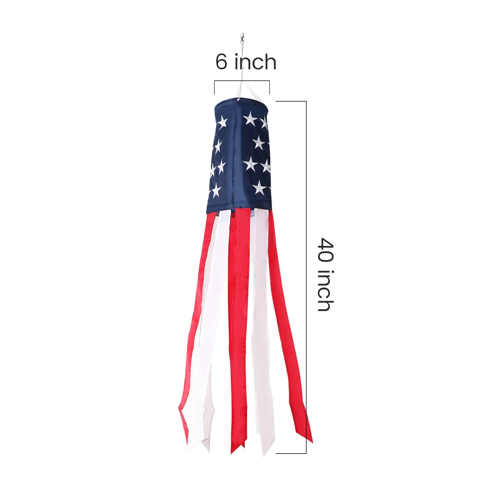 American Windsock Flag US Banner outdoor Stars Stripes USA Patriotic Wind Socks Embroidered Stars