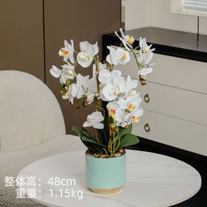 Lớn phalaenopsis Nhân Tạo Màu Vàng Đột Biến Hoa Cho Phòng Khách Trang Trí Nhà Máy Nồi Cho Lễ Tạ Ơn Giáng Sinh Halloween - Product Image 6
