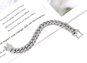 개 목걸이 골드 개 체인 골드 개 고양이 쿠바 체인 다이아몬드 칼라 디자인 보안 버클 금속 쿠바 링크 다이아몬드 - Product Image 2