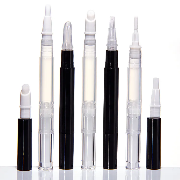 Bolígrafos giratorios transparentes, lápiz vacío de aceite para uñas, envase de brillo de labios, aplicadores, crecimiento de pestañas, tubo cosmético líquido