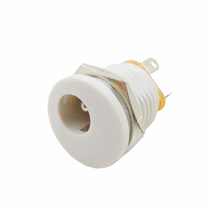DC-022ホワイト5.5 * 2.1MM丸型DC電源ソケットジャックPCBマウントDCジャックネジナット付き - Product Image 1
