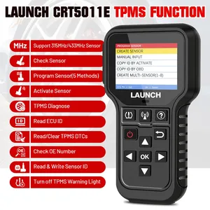 Starten Sie das X431 CRT5011E TPMS Relearn Tool Reifens canner 315/433MHz Unterstützung Lesen/Aktivieren/Programmieren/Relearn/ Reset/ Key Fob Test