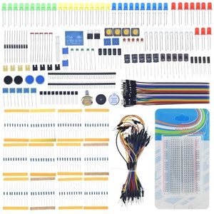 Diy Electronic Component Base Fun Kit Himbeer-Pi-Bundle mit Breadboard-Kabel widerstand, Kondensator