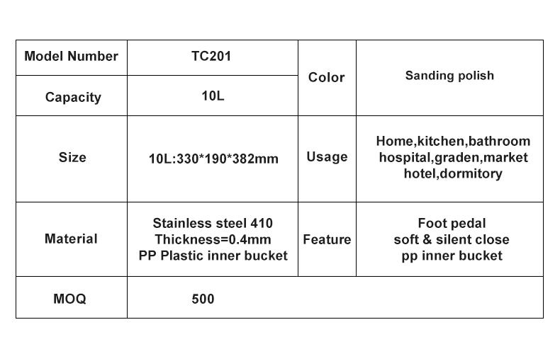 Manufacturer kitchen stainless steel trash bin recycle foot pedal bin