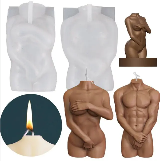 RTS-Molde de vela de simulación DIY para mujer, nuevo molde de silicona para velas masculinas de aromaterapia