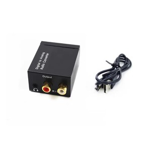 Convertidor coaxial óptico digital a analógico de audio R/L RCA de 3,5mm con carga USB y cable óptico con estéreo ESTÉREO