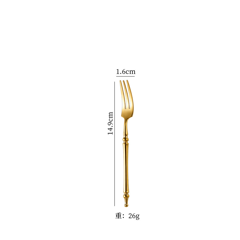 Tenedor de té dorado