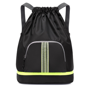 Logotipo personalizado Regalo promocional Sublimación Impreso Oxford Tela Poliéster Doble cubierta Cordón Mochila Bolsa con cremallera - Product Image 1