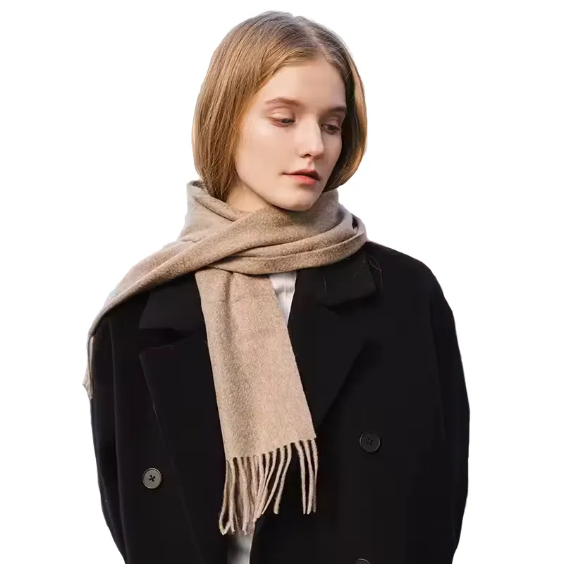 カスタムロゴ冬の女性純粋な100% カシミアウールスカーフショールデザイナー高級ロングタッセルパシュミナは女性男性のためのスカーフを盗んだ