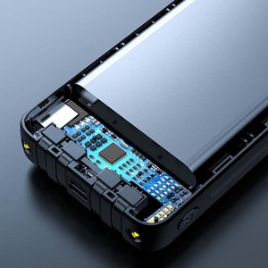 10000mAh Ultra Slim Fast Charger Power Bank 4 <strong>Output</strong> 1 <strong>Input</strong> Digital Display LED Light Built-In USB Cable 18650 Lithium Battery - Product Image 5
