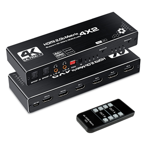 SYONG 4K x 2K 3D 4 Eingang 2 Ausgang HDMI Matrix 4x2 Video Switcher Unterstützung 1080P HDMI 4 In 2 Out HDMI Splitter mit Fernbedienung