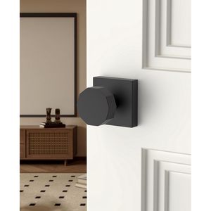 Asidrama 4-Pack Matte Black Privacy Door Knobs Heavy Duty Interior Bedroom Bathroom Lever <strong>Handles</strong> for Left &amp; Right Sided Doors