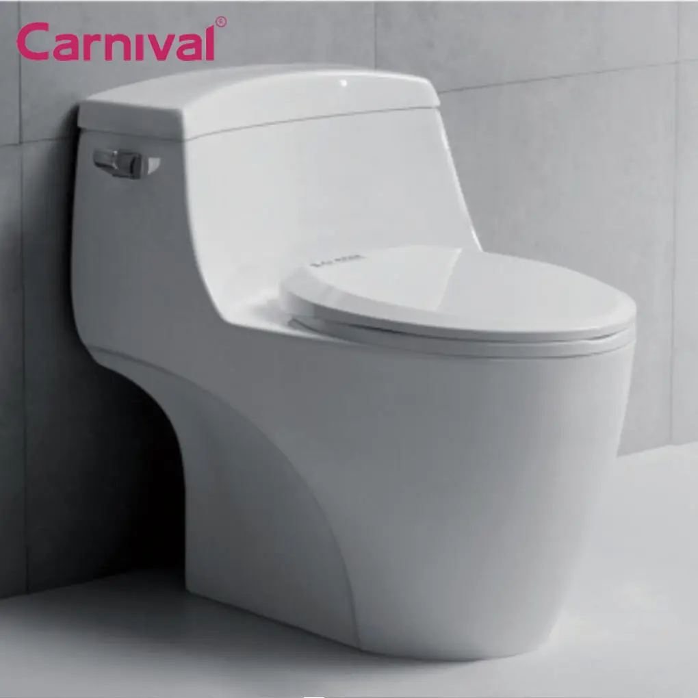 中国工場バスルームアメリカンビッグブランドデザインサイフォンシングルフラッシュワンピース水クローゼットトイレ