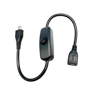 USB Micro B Male to Female Extension on off Push Button 501 Switch Cable - Product Image 1