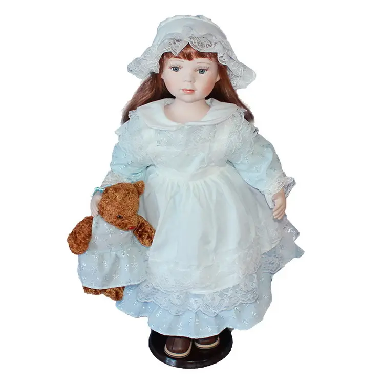 Muñeca de porcelana de 18 pulgadas para niña, juguete de oveja de peluche, venta al por mayor, muñeca de porcelana barata