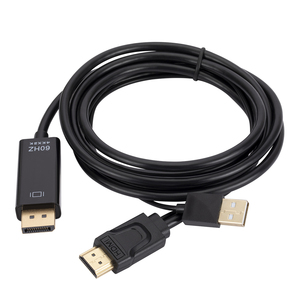 Adaptador/convertidor 4K @ 60Hz HDMI a DisplayPort con cable de audio de 1,8 M USB2.0 a salida macho DP Dongle accesorio de audio y video - Product Image 6
