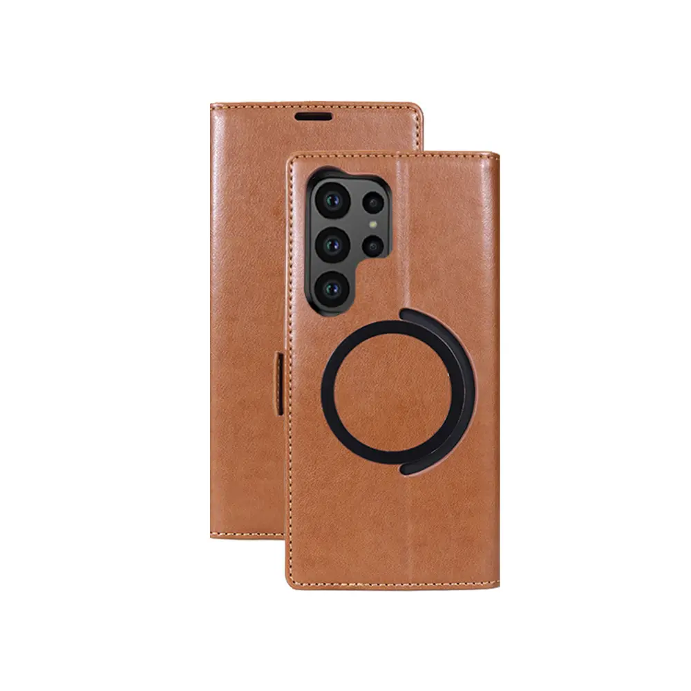 Draadloos Opladen Visitekaartje Case Met Airtag Kaart Portemonnee Lederen Mobiele Telefoon Case Voor Samsung S24 S23 S 22"