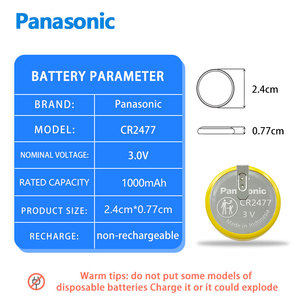 <strong>Panasonic</strong> CR2477 With Solder Leg Suitable for Rice Cooker Digital Display Motherboard 3V Button Battery - Product Image 2