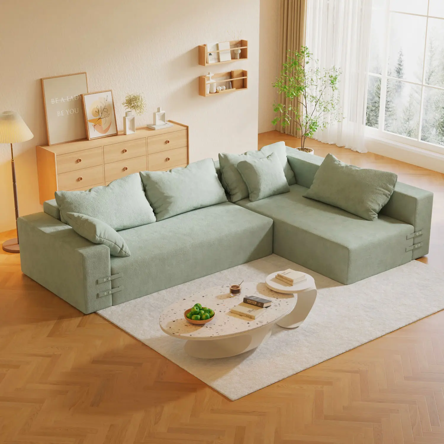 Juego de sofás modernos, Combinación libre de estilo, sofá tapizado en forma de L/U, juego de sofás seccionales para sala de estar