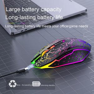 Venta al por mayor BT de doble modo inalámbrico recargable silencioso ratón para juegos teclado de oficina y ratón inalámbrico con luces RGB - Product Image 4