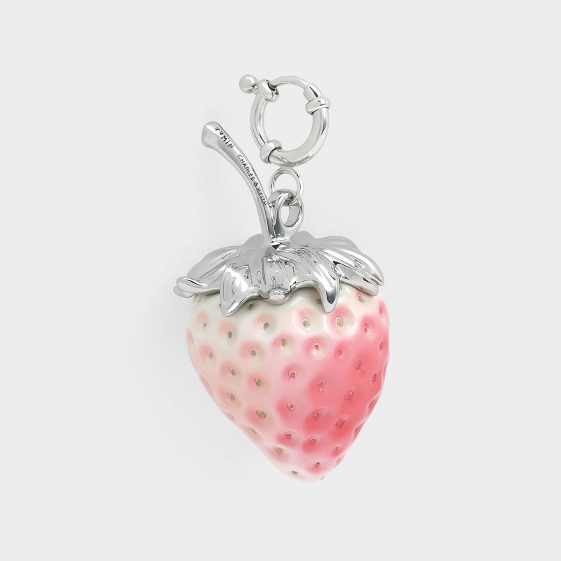 Pendentif fraise rose 15