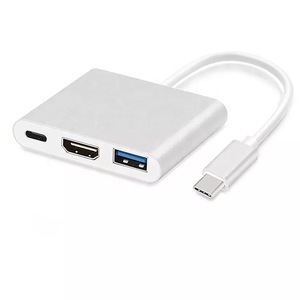 3 em 1 adaptador <span class=keywords><strong>usb</strong></span> tipo c para hdtv, usb3.0 pd conversor de carregamento cabo de áudio