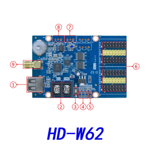 HD-W2 и HD-W64, USB, Wi-Fi, светодиодный дисплей, контроллер, одно-или двухстороннее RGB, цветная вывеска, дисплей - Product Image 6