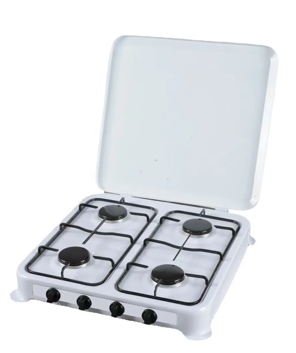 JETSHARK-mini estufa de cocina de metal para acampar, 4 quemadores, portátil, con tapa, CPK-PT022, venta al por mayor