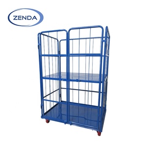 מפעל oem odm אחסון רול כלוב טרולי תחבורה מתקפל חוט גליל מיכל מצופה אבקת כלוב