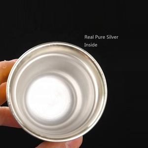 Mahkeme stil arapça çay bardağı seti hediye gerçek saf gümüş iç emaye porselen çay bardağı seti kutusu hediye - Product Image 4
