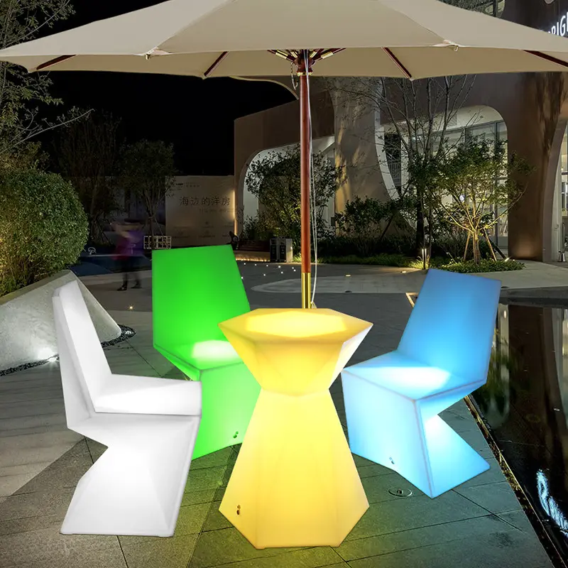LED portátil bar mesa e cadeira led brilhante led funiture 16 cor mudando balcão bar para boate evento festa de casamento