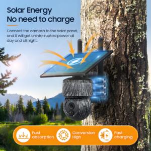 Camuffamento esterno di alta qualità 3MP H.265 telecamera WiFi ad energia solare funzione Pan-Tilt visione notturna smos Micro <span class=keywords><strong>SD</strong></span> <span class=keywords><strong>Card</strong></span> Cloud