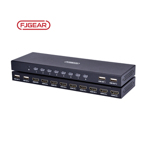 FJ-HK801 Fjgear 8端口hdmi kvm高清开关4k手动3840*2160/30hz塑料外壳，带桌面控制器