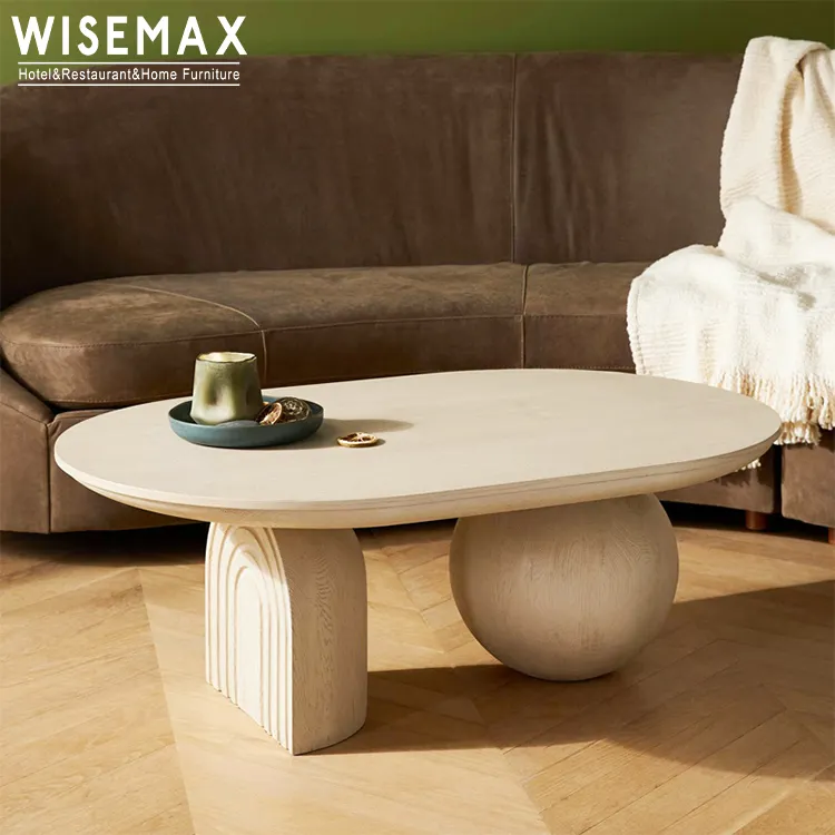 Wisemax Meubels Nordic Massief Houten Top Base Salontafel Woonkamer Meubels Banken Moderne Ovale Bal Center Thee Tafel