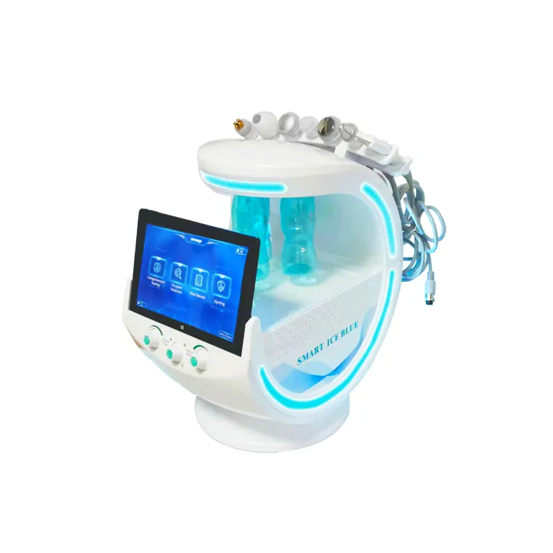 7 en 1 multifonctionnel aqua visage peau épurateur intelligent glace bleu peau hydra oxygène système de gestion de la machine faciale