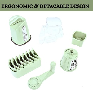 Multifunctional Rotary <strong>Swift</strong> Chopper Round Cheese Grater Vegetable Slicer Shredder with 5 Blades for Home Use - Product Image 5