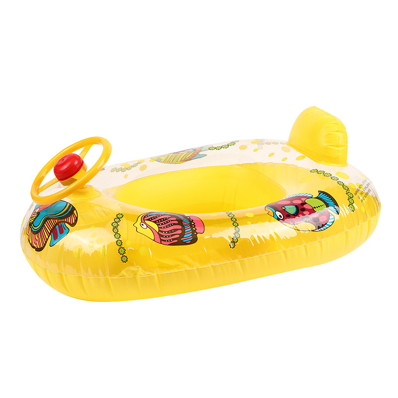 Bateau en corne transparent en forme de poisson, bleu (moins de 20 kg)