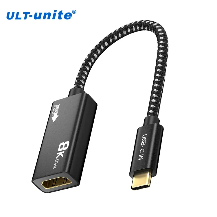 ULT-uniteアダプターケーブルサポート8K60HZ 4 K1210HZ 4K144HZ HDR USB3.1 Type-C-HDMIAFアダプターケーブル (iPad Pro用)