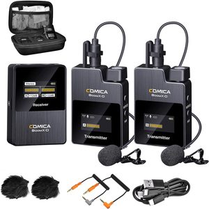 Comica BoomX-D2 2.4G Wireless Lapel Mic <strong>System</strong> with 2 Transmitter and 1 Receiver,Lav Mic for Phone Camera Podcast Interview Live - Product Image 1