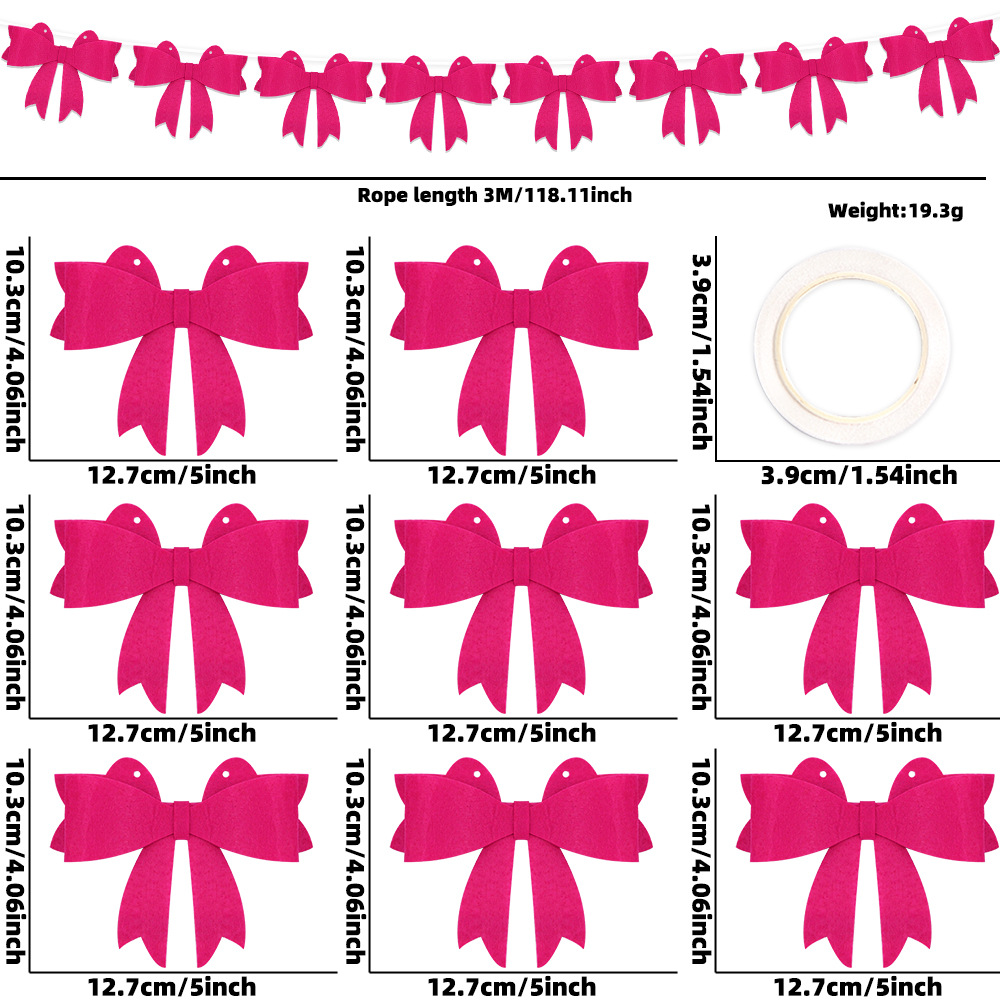 3m wire-rose red felt bow style