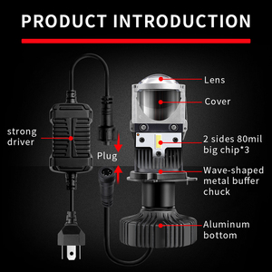 LED otomobil farı mini lens projektör 6500K süper güç 110w 25000lm led far projektör h4 arabalar için - Product Image 4