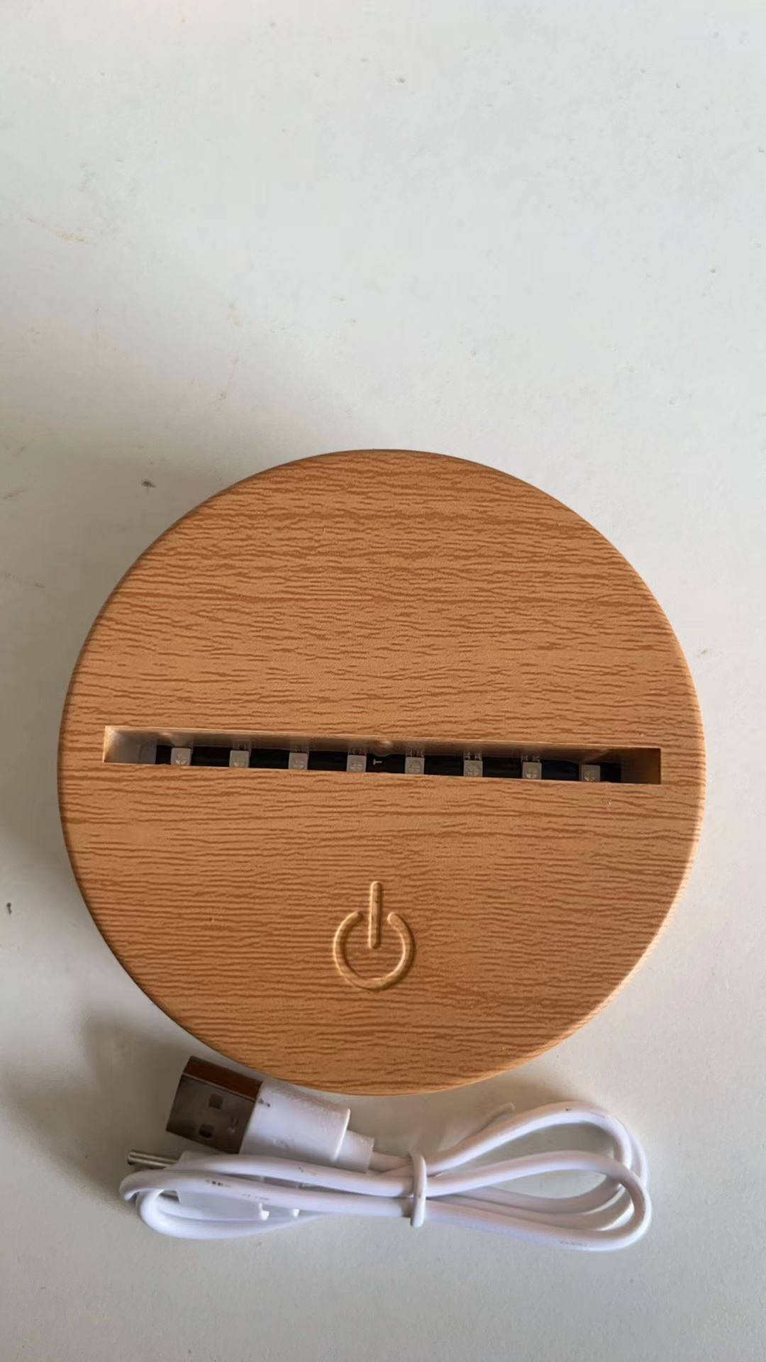 Wood grain base + touch switch+ Battery box