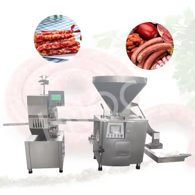 6500 KG/H 저렴한 가격 플라스틱 케이스 소시지 햄 씰링 클리핑 기계 진공 소시지 기계 중국에서