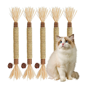 El palo para masticar de hierba gatera natural más asequible hecho de vid plateada limpia los dientes alivia el aburrimiento juguete para masticar mascotas divertido palo de hierba gatera - Product Image 1