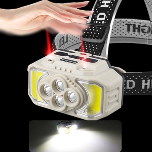 White &amp; Red <strong>Light</strong> Color Headlamp 500 Lumen Type C Rechargeable Head Torch <strong>Sensor</strong> <strong>Function</strong> With Power Display for Camping - Product Image 5