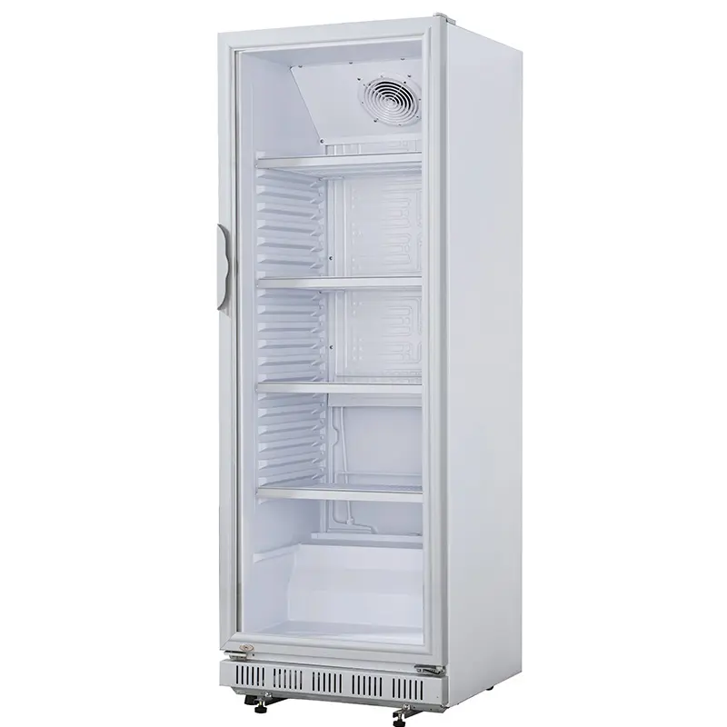 Pendingin kulkas Tampilan berdiri komersial lemari es dengan pintu kaca tunggal